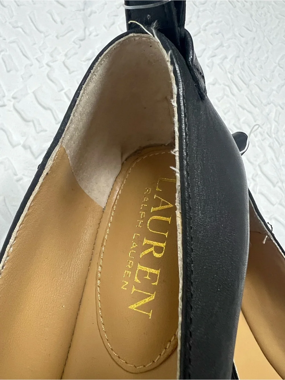 Lauren Ralph Lauren Leather Ballet Flat Black Round-Toe Women's 6.5